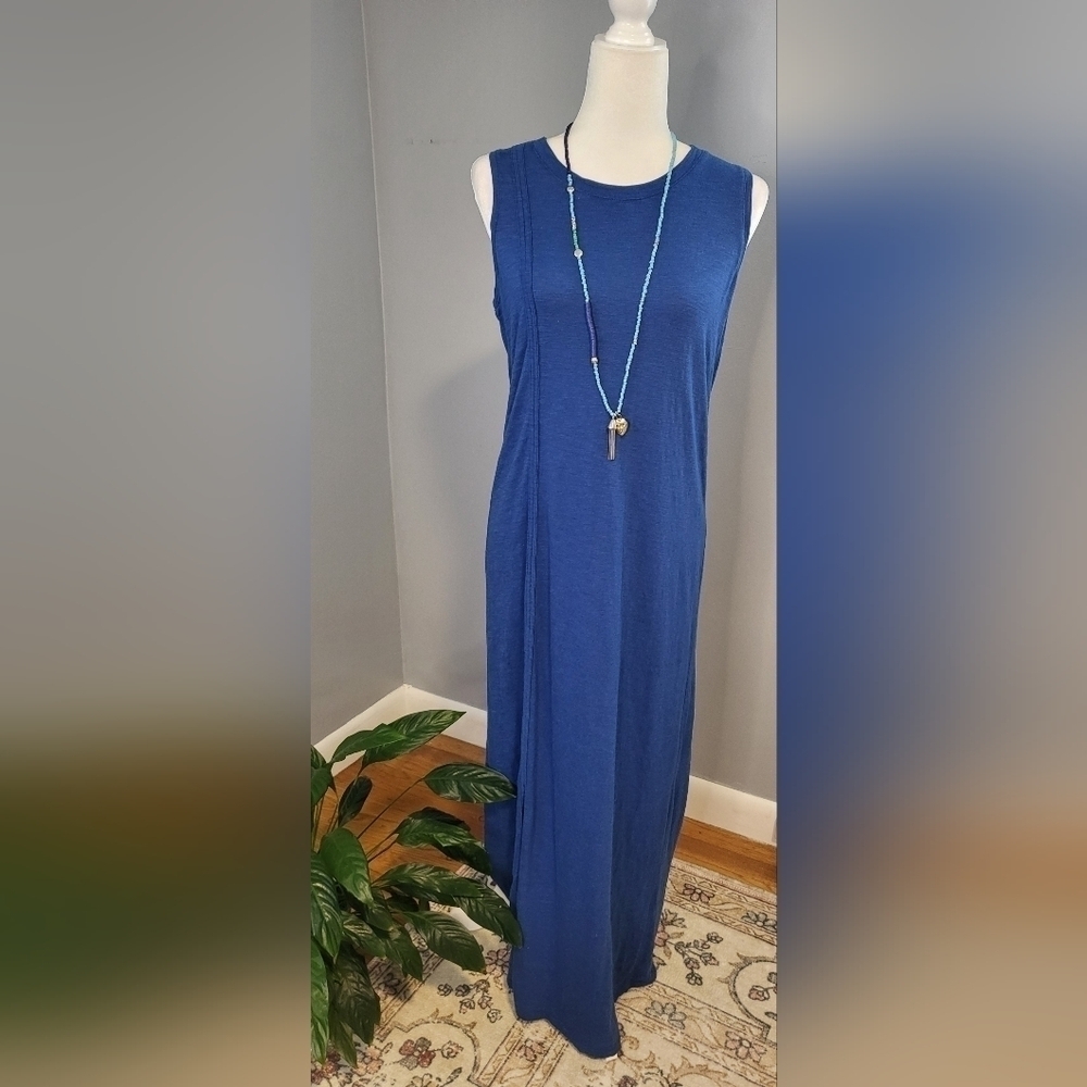 Chico's Royal Blue Sleeveless Maxi Dress with Front Slit - Chico's 0 Size XS